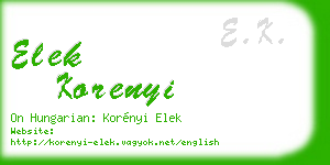 elek korenyi business card